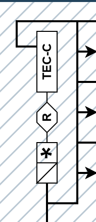 TEC cooling loop showing radiative segment, digital valve, and cooling ejector unit configuration.
