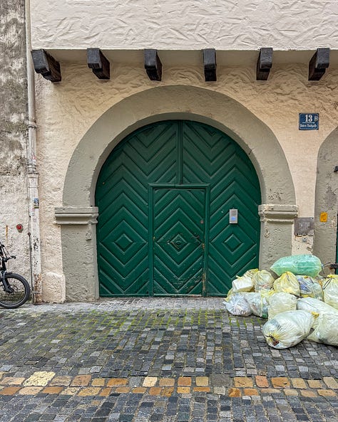 Bars and Apartments in Regensburg's old city. 