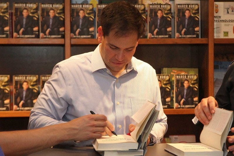 Senator Marco Rubio greets supporters during a book signing event at Books & Books. Senator Marco Rubio greets supporters during a book signing event at Books & Books.