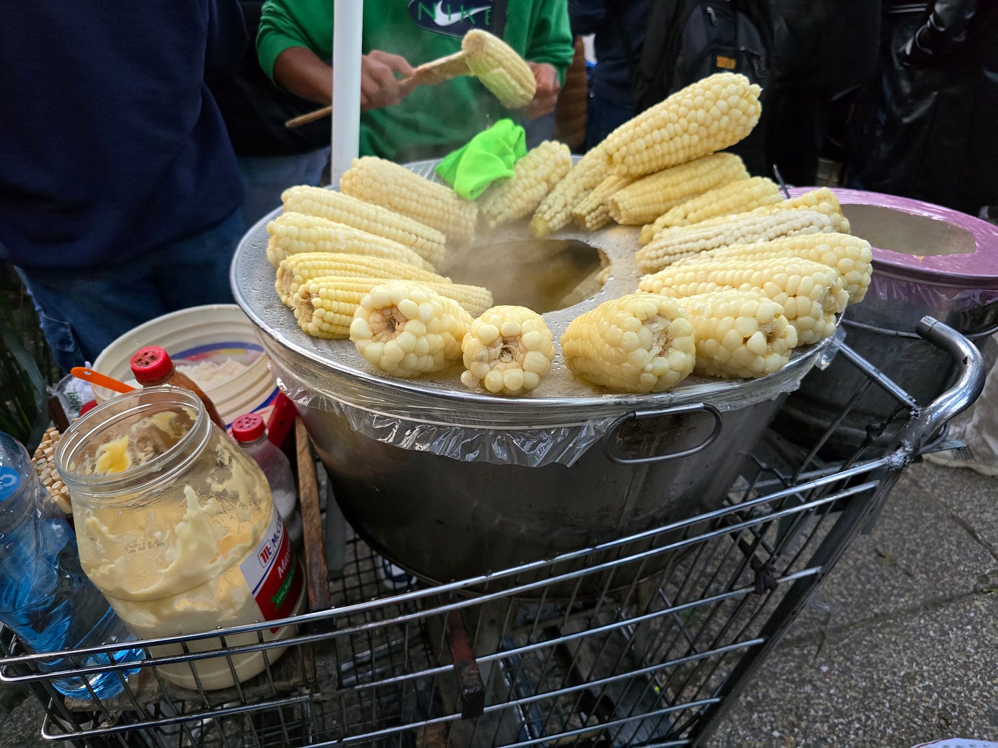 Street corn for sale, Mexico City
