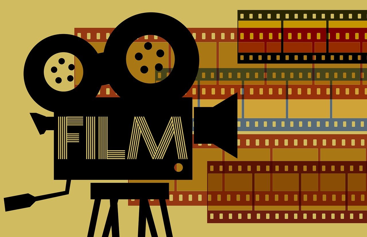 An illustration of a movie camera