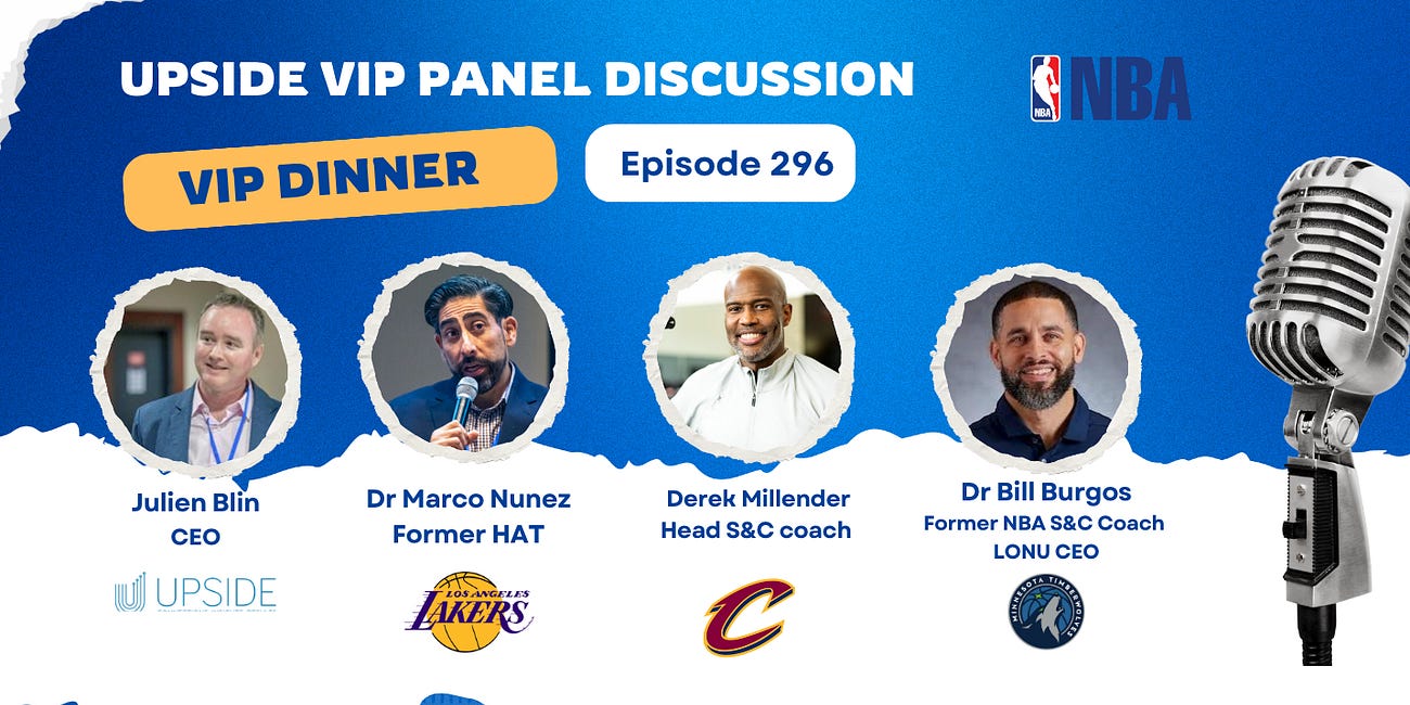 🔥Upside NBA Video Chat with Dr Marco Nunez (Ex LA Lakers/NBA), Derek Millender (Cavs/NBA), Dr Bill Burgos (Ex Timberwolves & LONU CEO) on Wearables, NBA Biomechanics Labs, Micro-Dosing Training