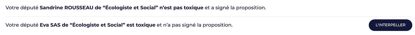 Certaines députées écologistes ont signé d'autres pas encore.