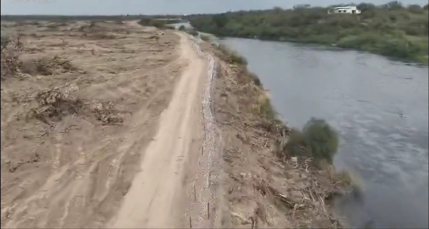This is what the former "Cartel Island" looks like now. Texas stripped it of trees and brush that provided cover for cartel operations. (Photo by Office of Texas Land Commissioner Dr. Dawn Buckingham)