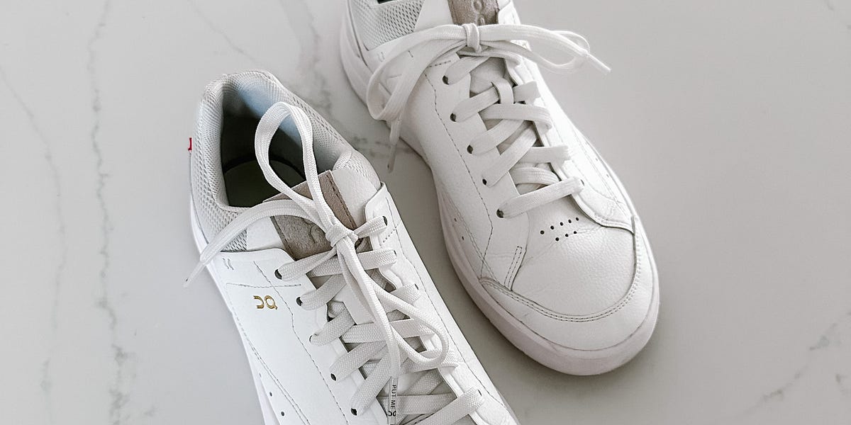 On THE ROGER Centre Court Sneakers in White/Gum ($189)