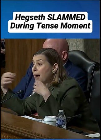 May be an image of 1 person and text that says 'Hegseth SLAMMED During Tense Moment'