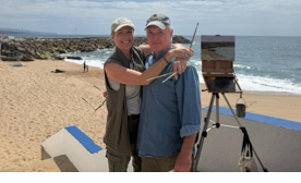 A person and person posing for a picture on a beach

AI-generated content may be incorrect.