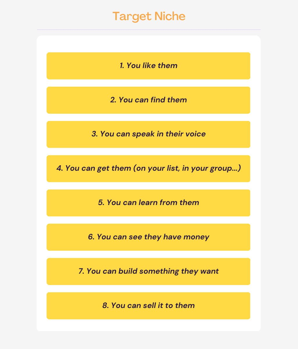 characteristics of a target niche
