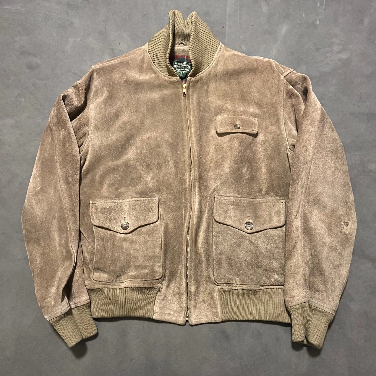 Polo Country Ralph Lauren Vintage Suede Leather Bomber Jacket Tan Mens Large - Picture 1 of 10 Polo Country Ralph Lauren Vintage Suede Leather Bomber Jacket Tan Mens Large - Picture 1 of 10