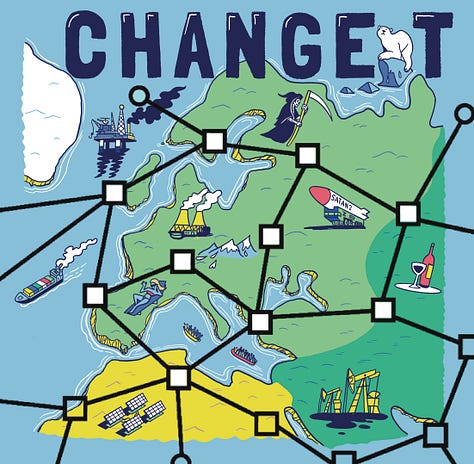 illustrations by Migy about climate change the game
