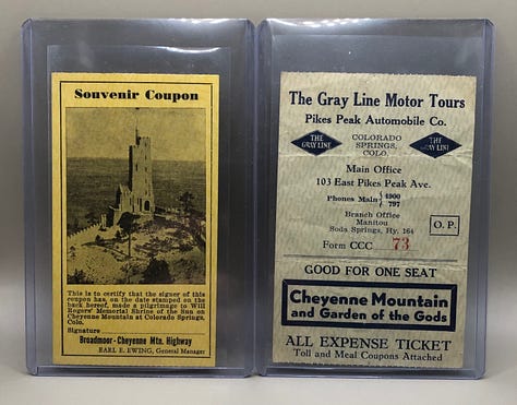 historic Broadmoor–Cheyenne Mountain Highway toll road ticket gallery