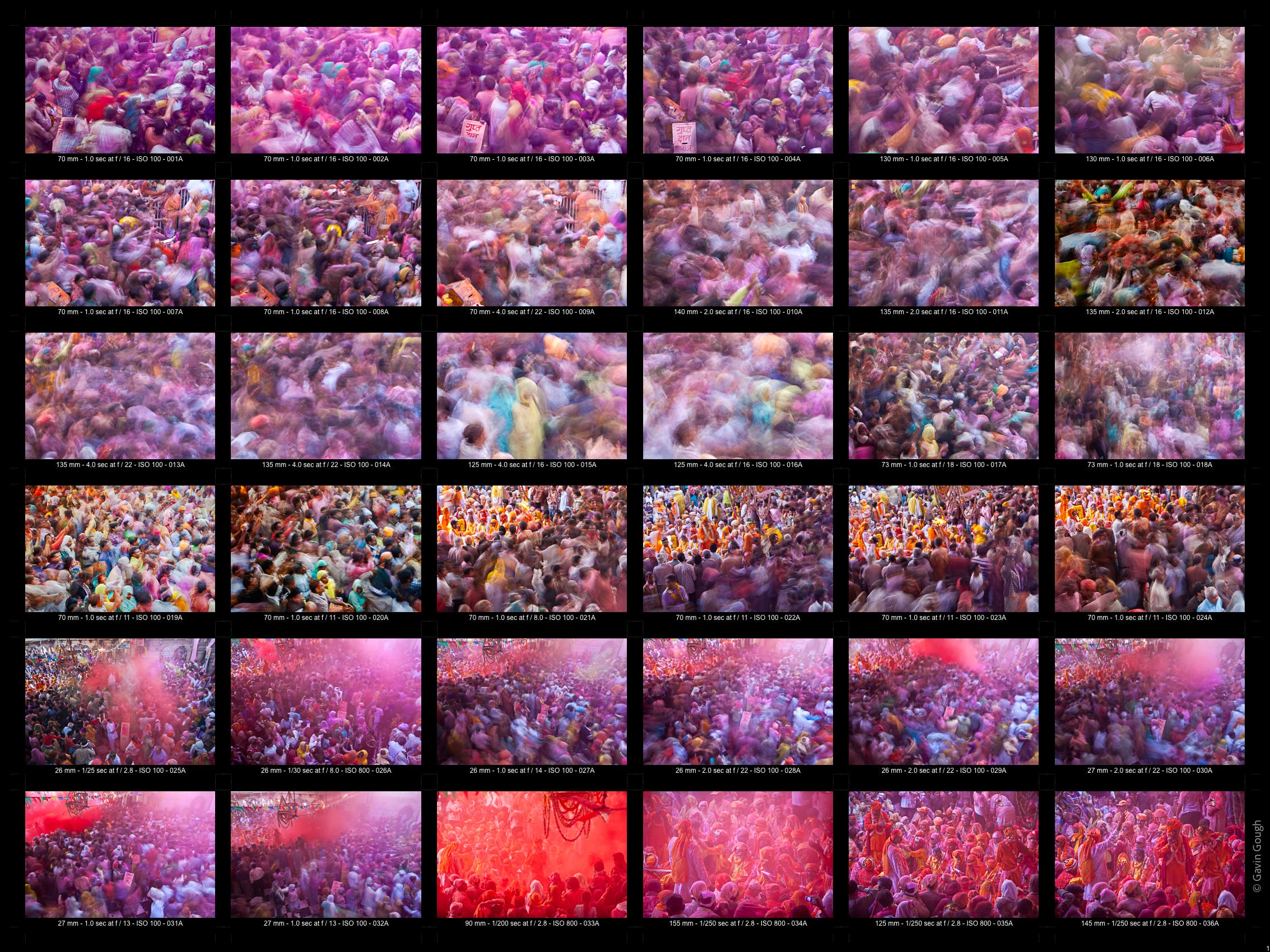 Holi at Radha Rani temple – Contact Sheet Holi at Radha Rani temple – Contact Sheet