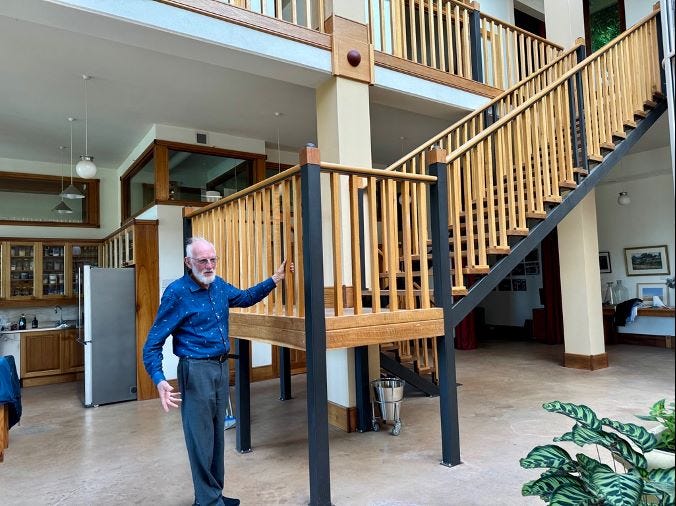 Hans and stairs at hobbit hall Hans and stairs at hobbit hall