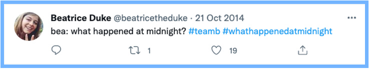 bea: what happened at midnight? #teamb #whathappenedatmidnight