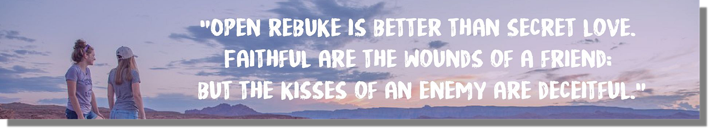 Faithful are the wounds of a friend; profuse are the kisses of an enemy.