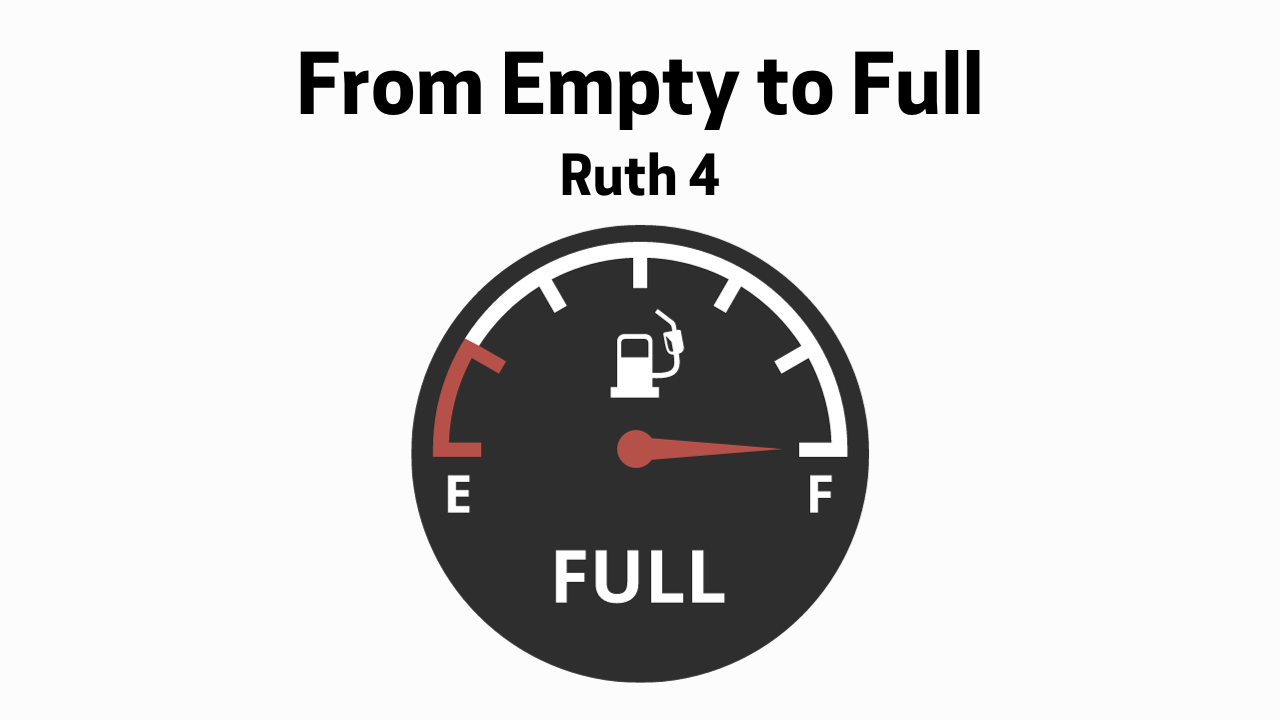 The words "From Empty to Full" above a full gas gauge. The words "From Empty to Full" above a full gas gauge.