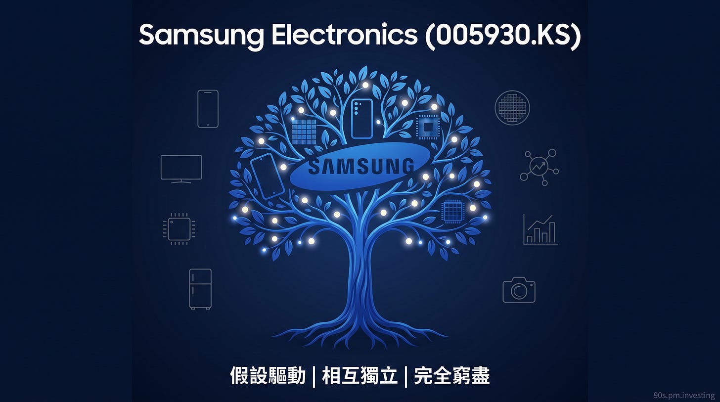 Samsung 藍色科技樹封面,中文 MECE 標語 Samsung 藍色科技樹封面,中文 MECE 標語