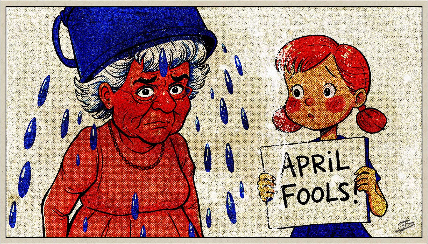 Child plays April Fools' joke on woman