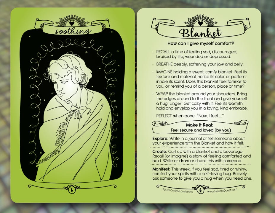 HeartsQuest Blanket tool for self-soothing