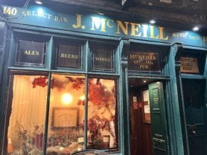 J McNeill's Pub - musical instruments in the windows J McNeill's Pub - musical instruments in the windows