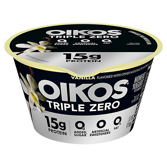 Oikos Triple Zero Vanilla Greek Yogurt - 5.3 Oz