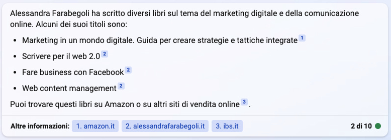 che libri avrei scritto secondo Bing
