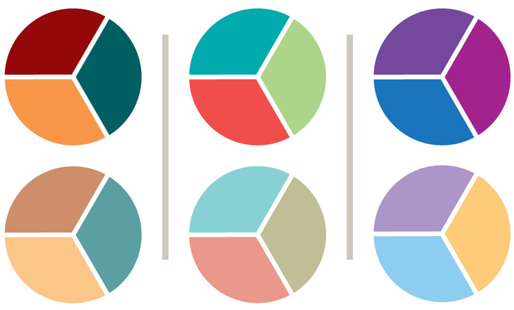 3 possible color palettes for a coffee table book 3 possible color palettes for a coffee table book