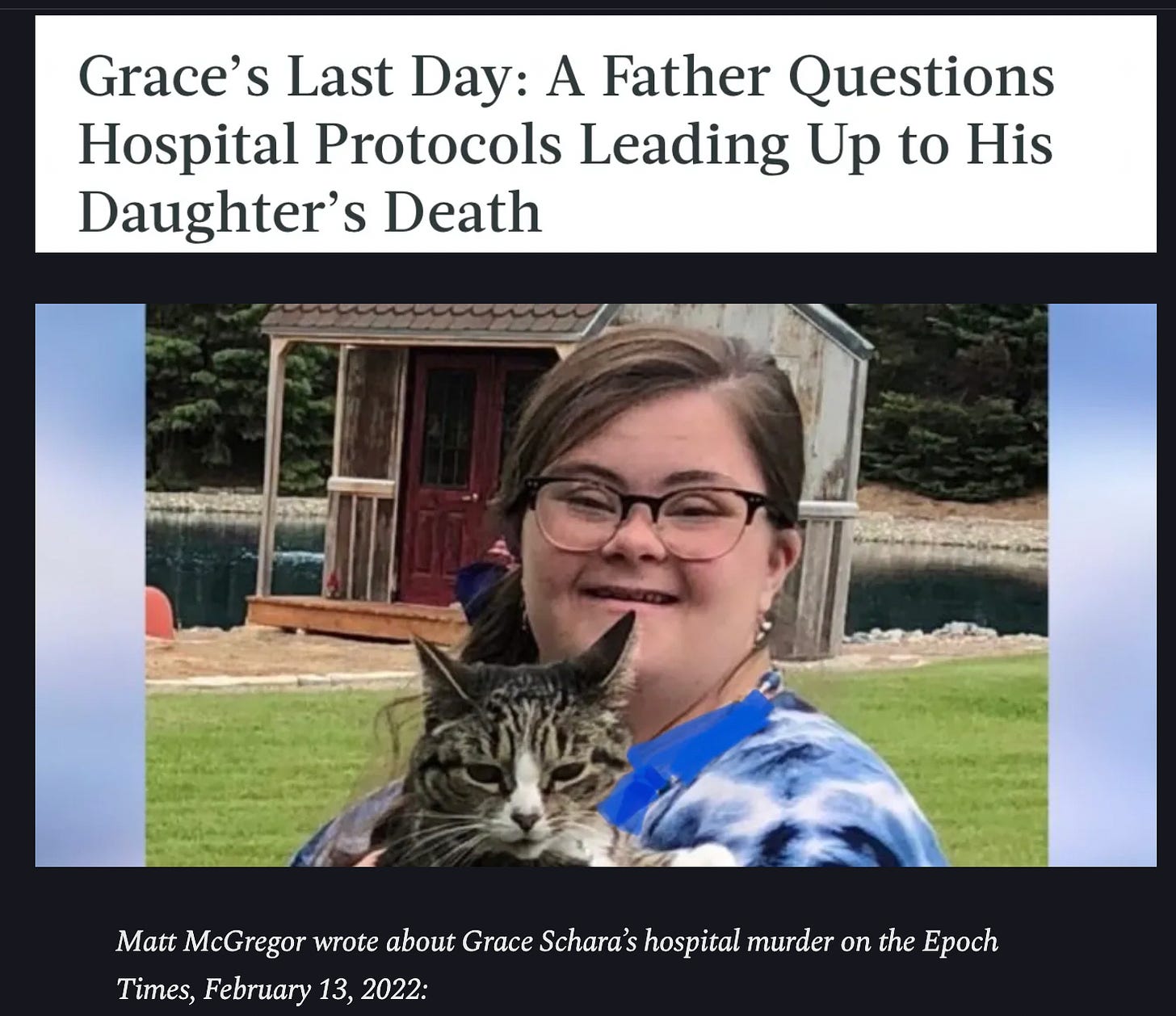 "Alone, uncomprehending, and in pain, Grace slowly died as her parents watched on Facetime."