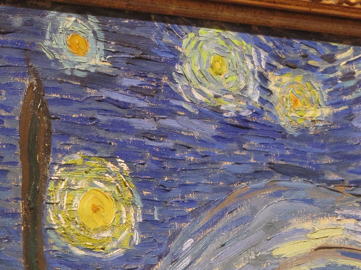 Vincent van Gogh, The Starry Night (detail of the sky), 1889. Museum of Modern Art, New York. Vincent van Gogh, The Starry Night (detail of the sky), 1889. Museum of Modern Art, New York.