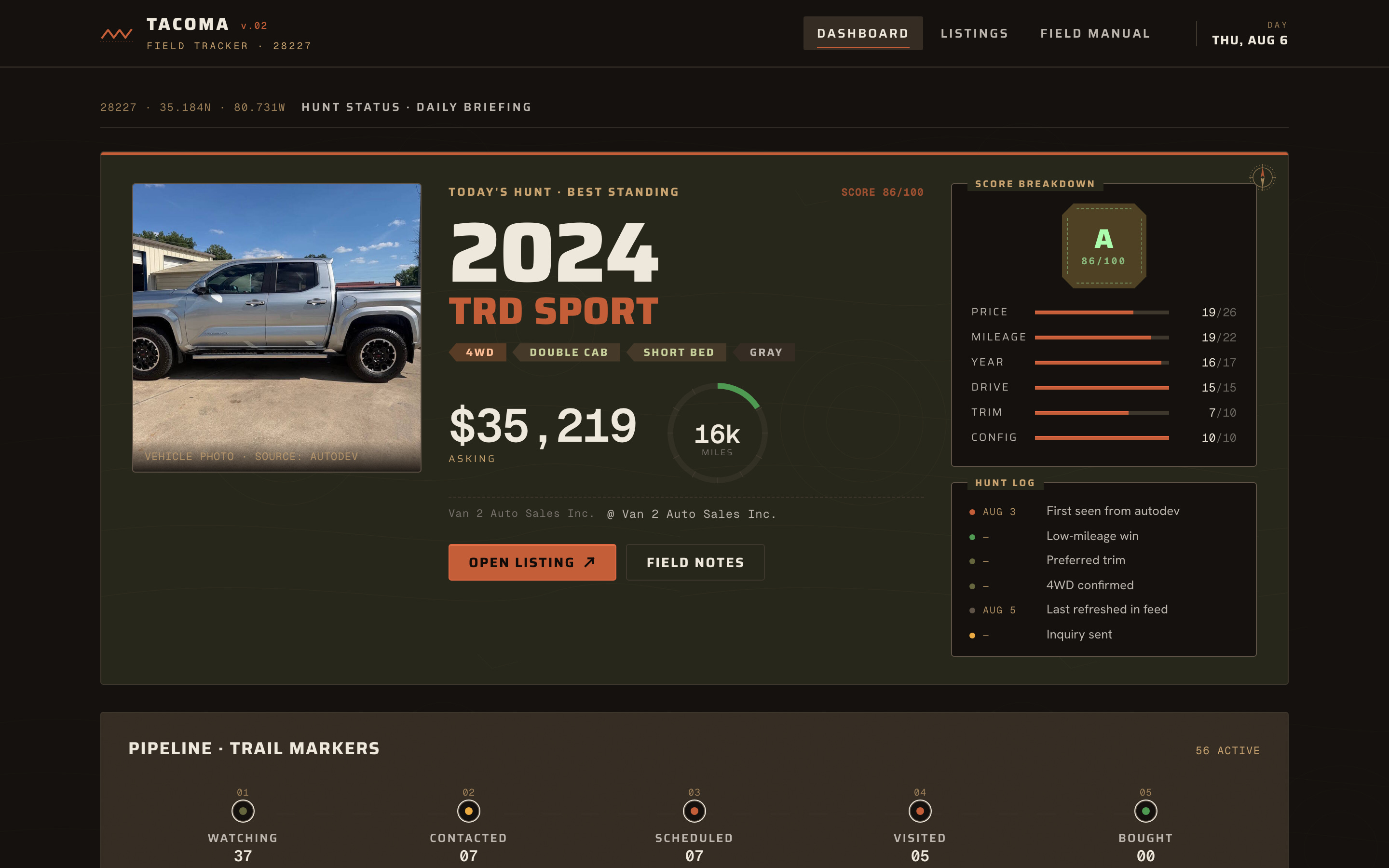 I built a truck-hunting machine, then bought a truck and killed it