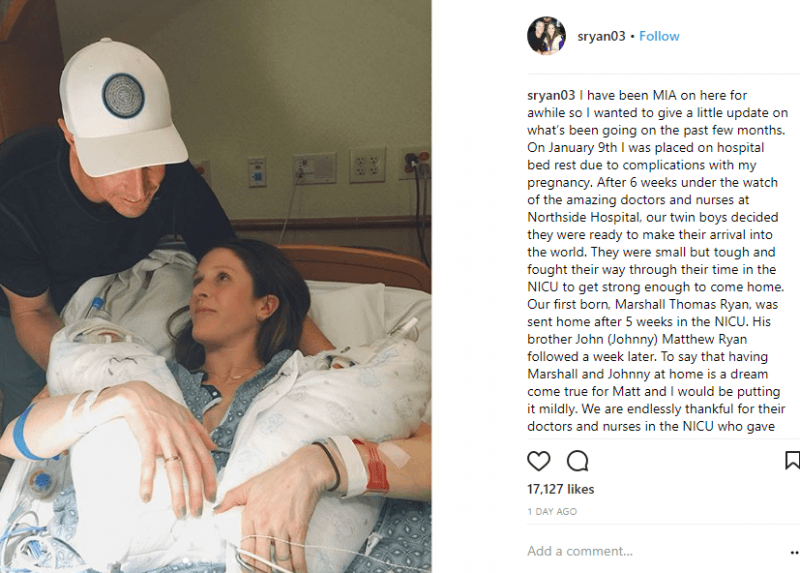 falcons matt ryan twins born falcons matt ryan twins born