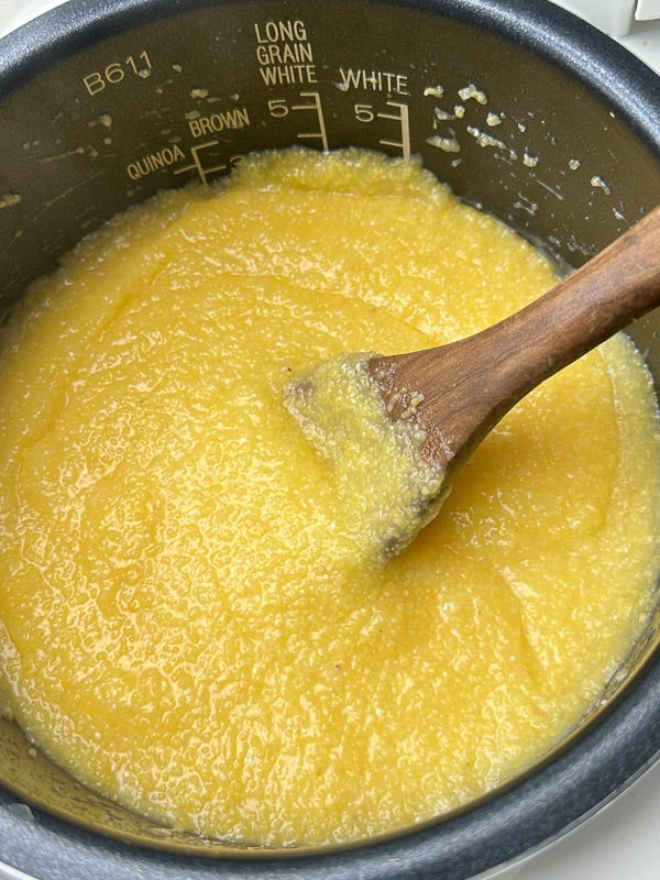 This rice cooker polenta recipe is an easy, hands-off way to make creamy polenta without constant stirring, perfect for weeknight dinners and meal prep.