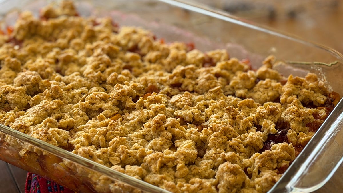 Peach and Lavender End of Summer Crumble