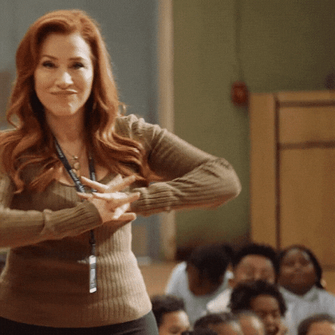 Gif of elementary teacher cracking her knuckles.