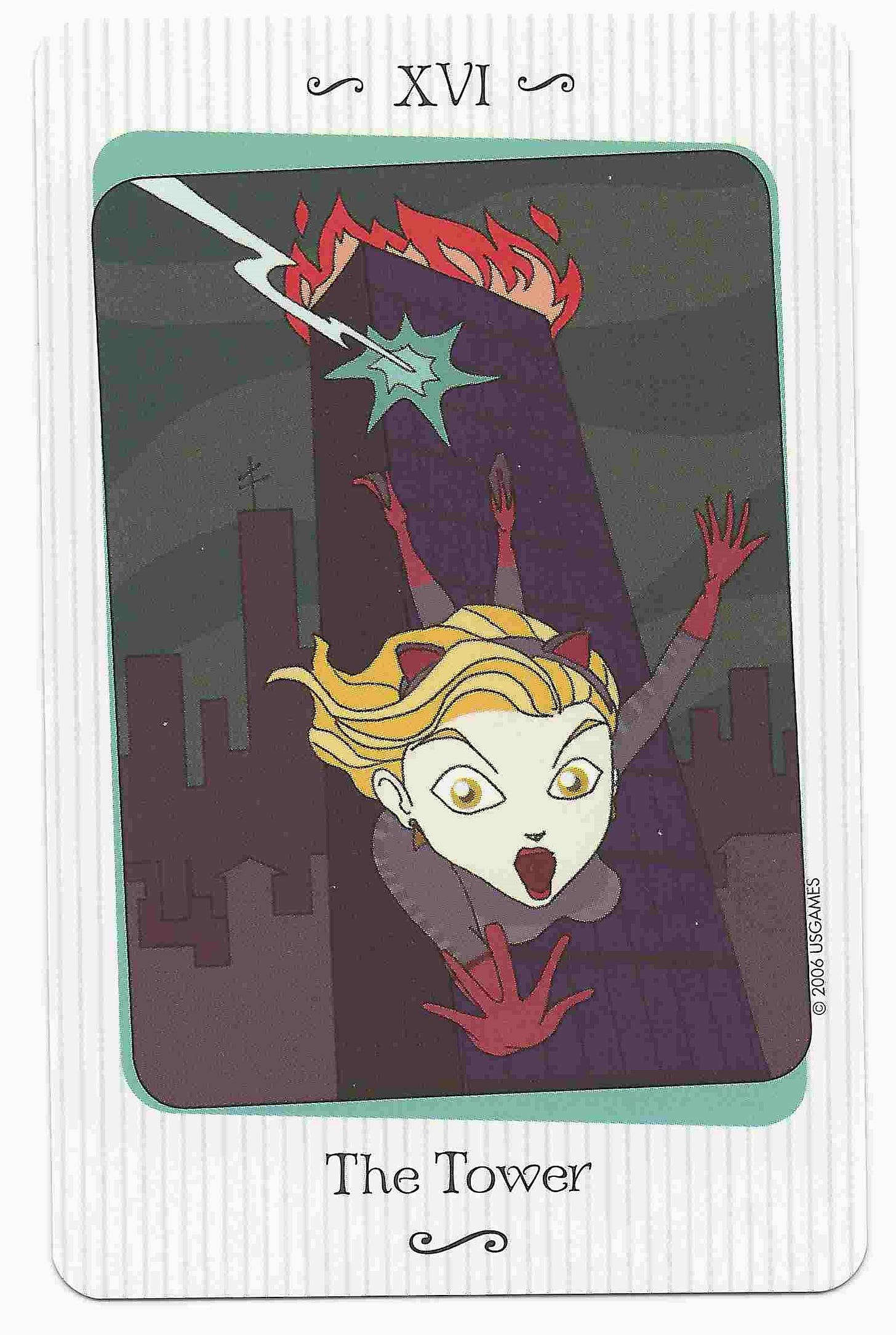 The Tower card from the Vanessa Tarot. The Tower card from the Vanessa Tarot.