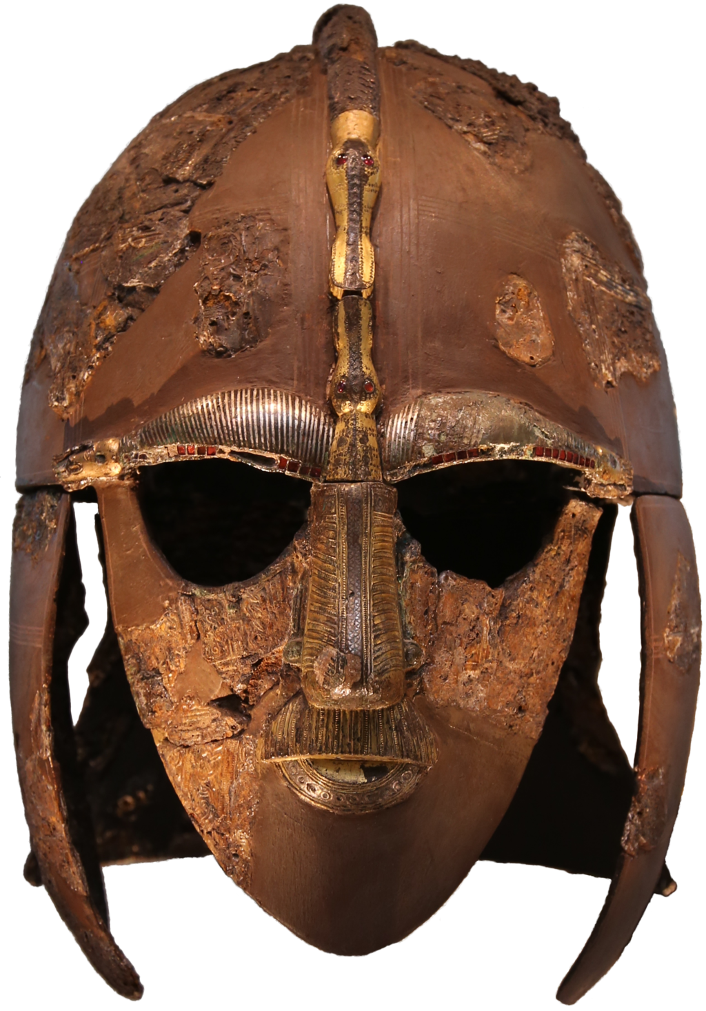 Colour photograph of the Sutton Hoo helmet Colour photograph of the Sutton Hoo helmet