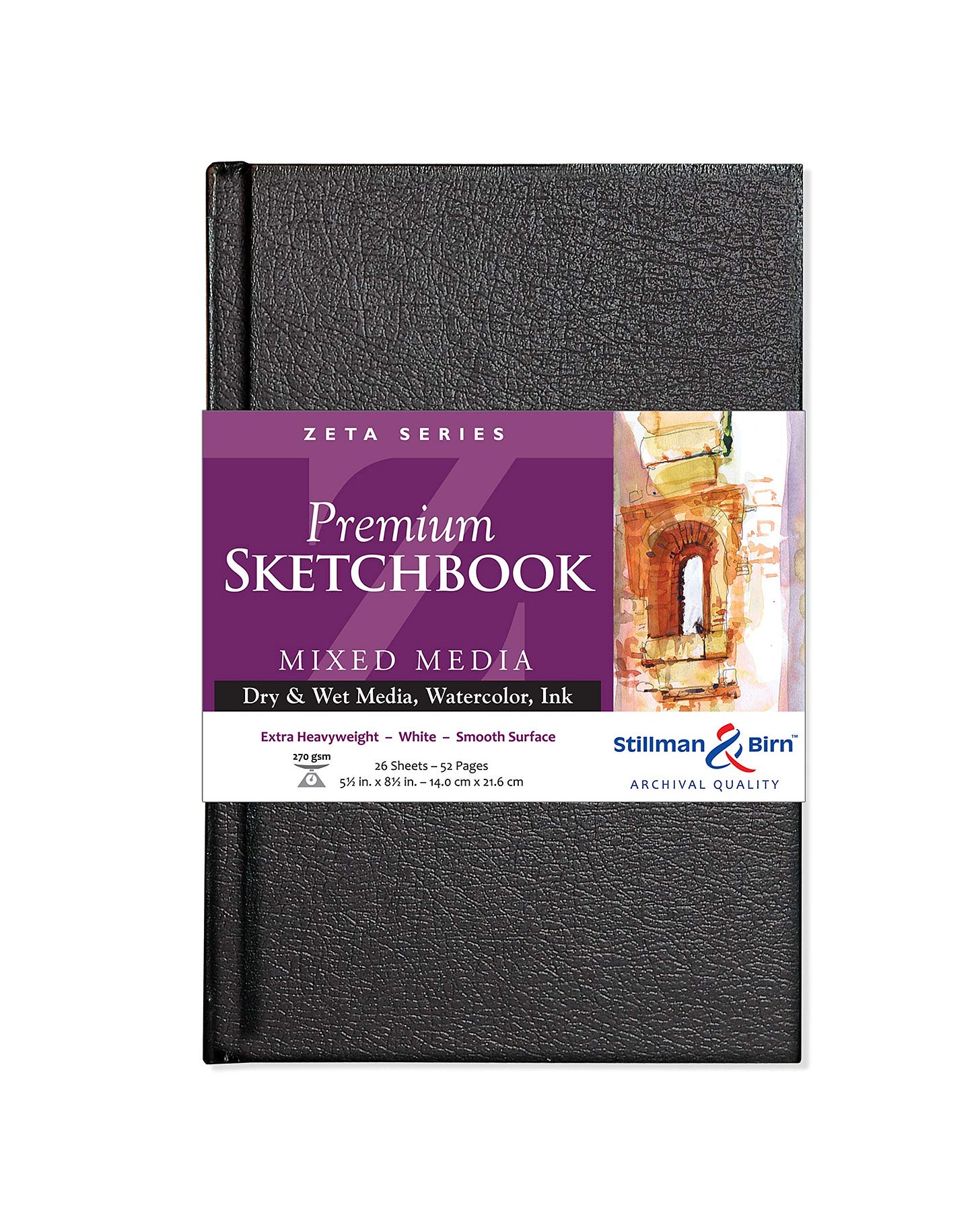 Amazon.com: Stillman & Birn Zeta Series Hardbound Sketchbook, 5.5" x 8.5",  270 gsm (Extra Heavyweight), White Paper, Smooth Surface : Office Products