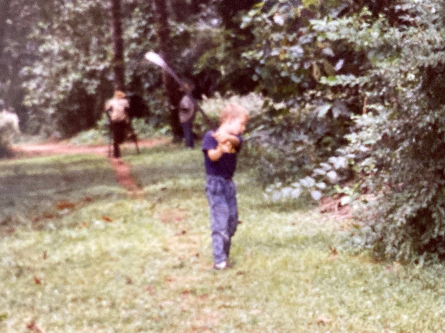 My brother using the coupe-coupe (French for "cut-cut") appropriately.