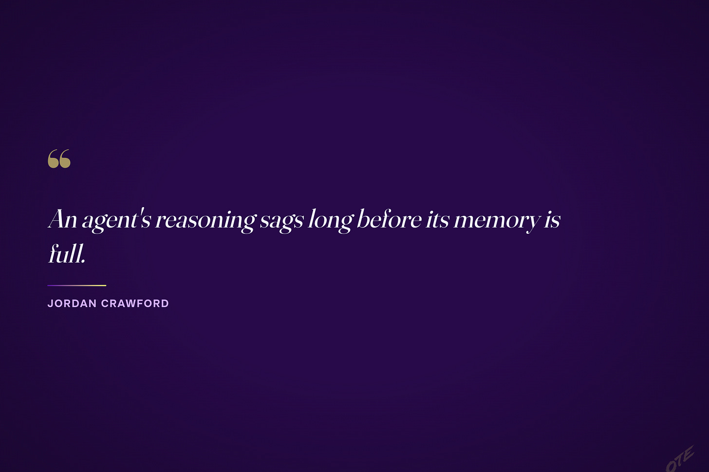 An agent's reasoning sags long before its memory is full
