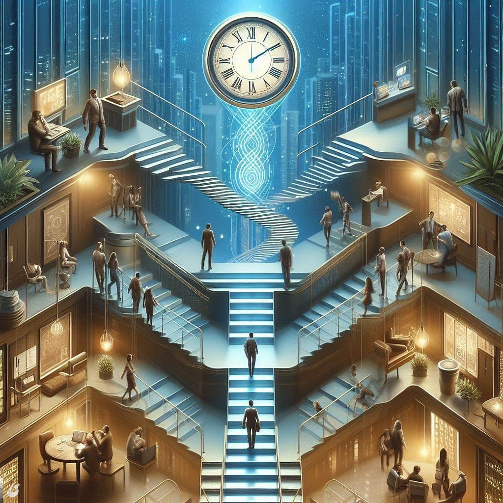An image for the following passage: \n\nThe seven steps outlined in this guide are categorized into three distinct areas: people, self, and time. By adhering to these steps, you will conduct yourself productively throughout your life and potentially achieve great success — and possibly — even becoming a millionaire. \n\nThese steps are designed to help you develop the skills and habits necessary to succeed personally and professionally. \n\nBy building strong relationships, developing a growth mindset, and managing your time effectively, you can position yourself for success and achieve your goals. \n\nWith dedication and hard work, you can use these steps to create a fulfilling and prosperous life.\n\nLet\'s start with people. This is the first area that you need to focus on.