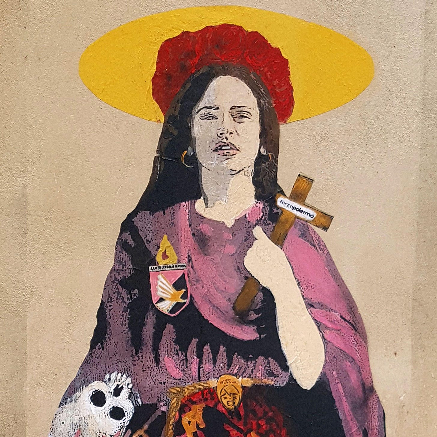 La Vucciria si sveglia con un murale di Tvboy su Santa Rosalia