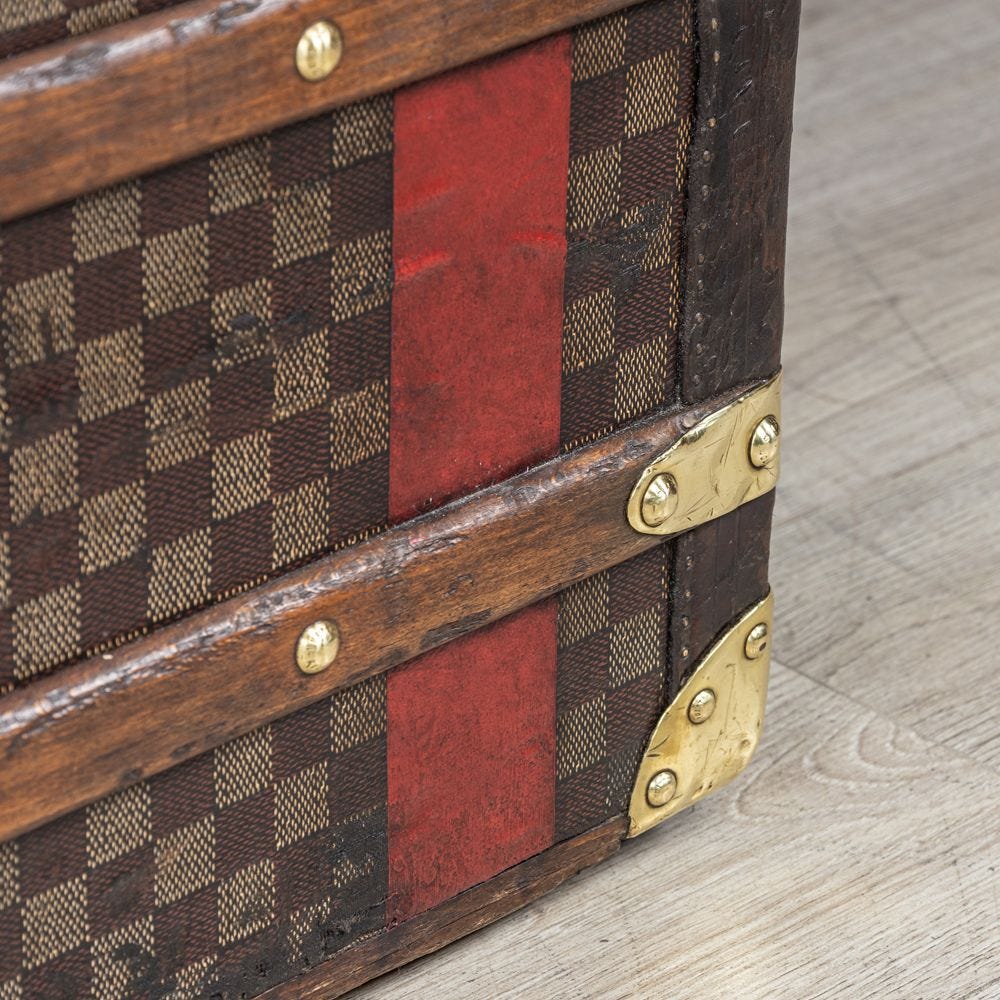 Antique Louis Vuitton Trunk Covered in Damier Canvas, France c.1900 Antique Louis Vuitton Trunk Covered in Damier Canvas, France c.1900