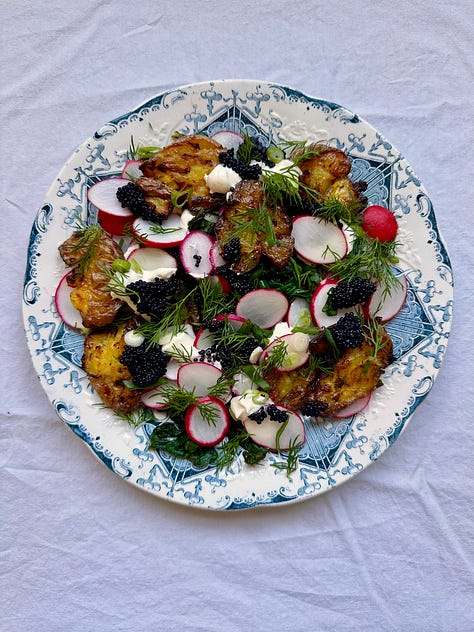 Crispy new potato salad ingredients