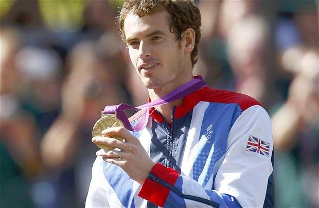 Andy Murray wins London 2012 Olympics gold with straight-sets defeat of  Roger Federer at Wimbledon