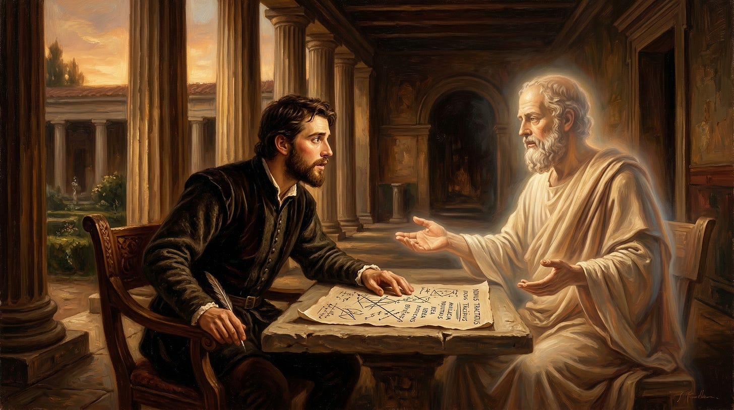 A young man illustration debating his Socratic Philosopher Teacher A young man illustration debating his Socratic Philosopher Teacher