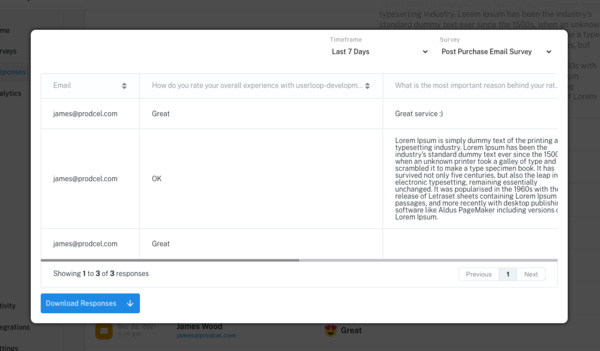 Data export feature for users already on a paid plan