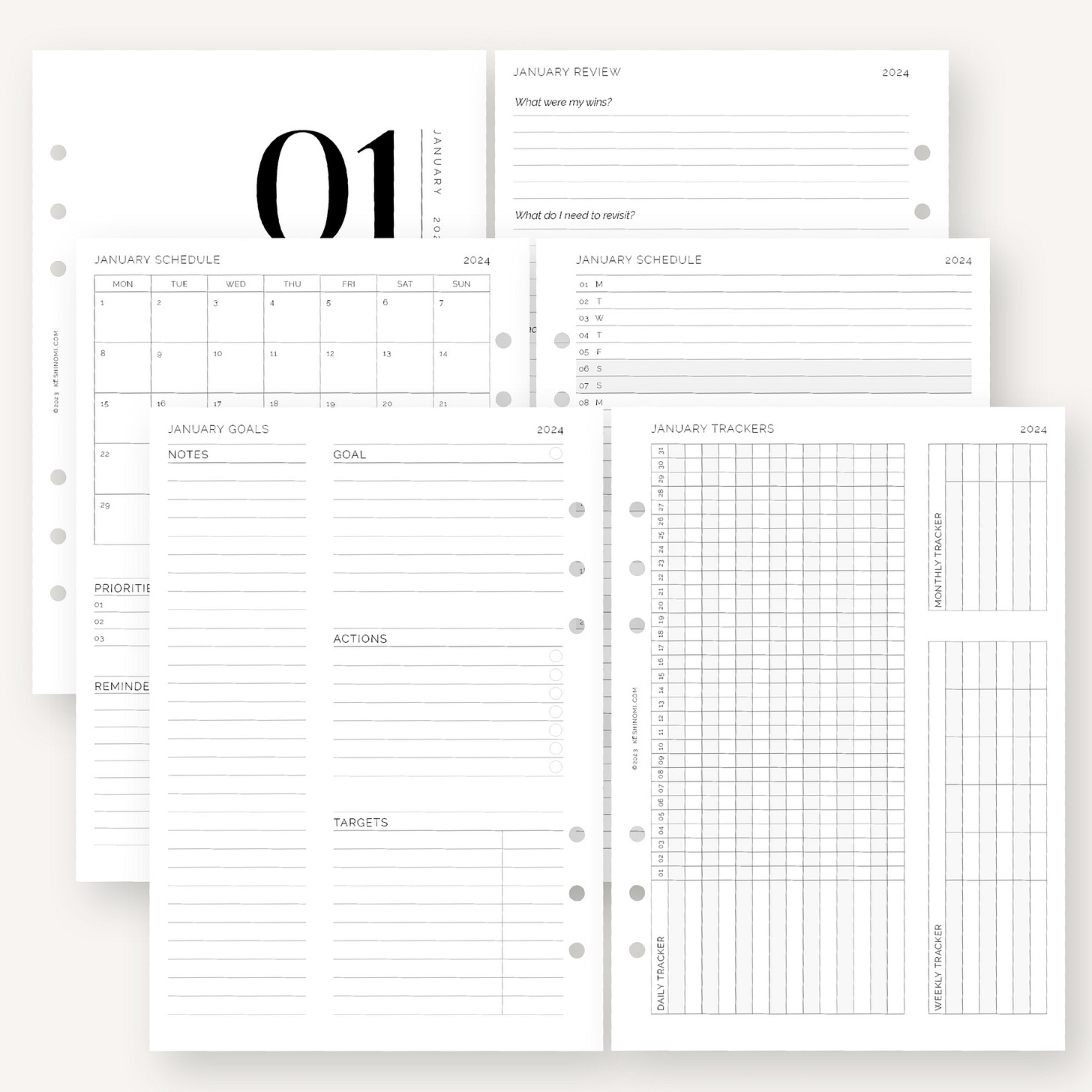 The 2024 Epic Monthly - Printable A5 Planner Insert The 2024 Epic Monthly - Printable A5 Planner Insert