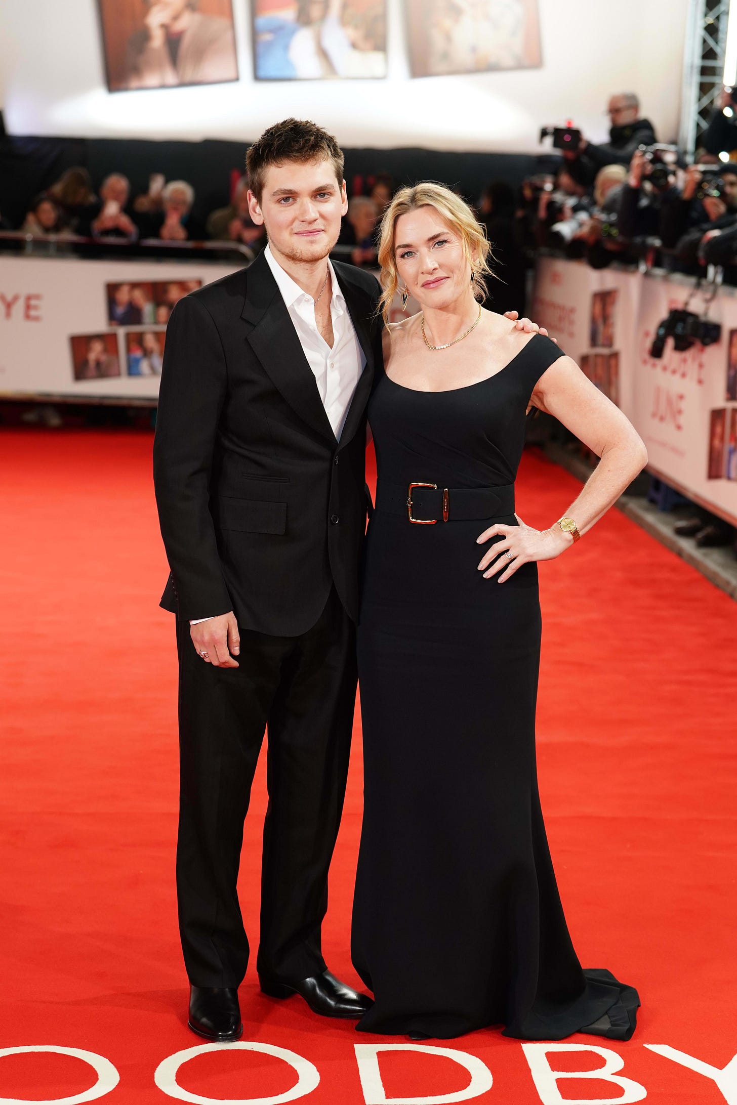 Joe Anders and Kate Winslet arriving for the world premiere of Goodbye June, at the Curzon Mayfair in central London. Picture date: Wednesday December 3, 2025. (Photo by Ian West/PA Images via Getty Images)