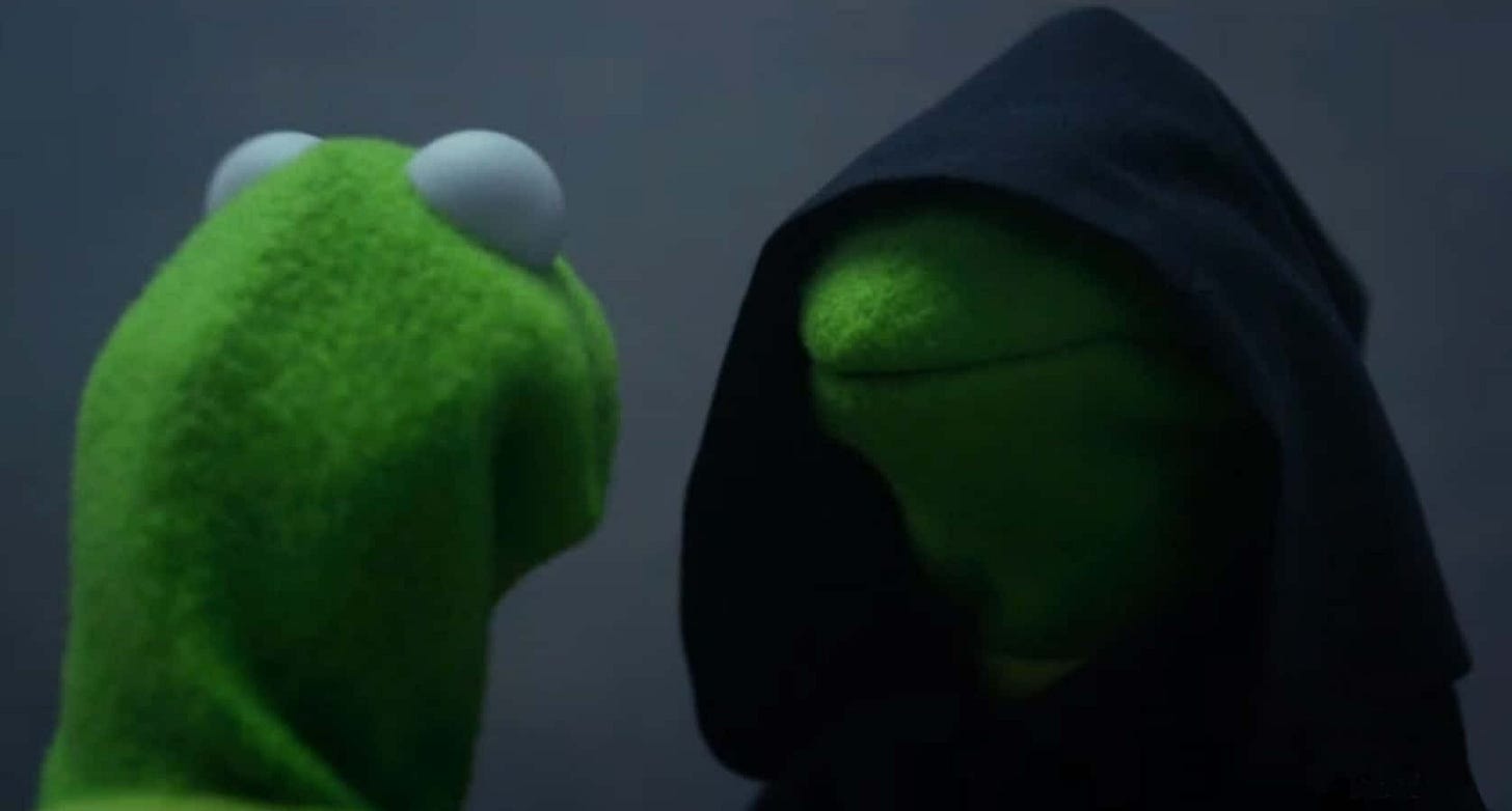 Kermit the frog dark light meme
