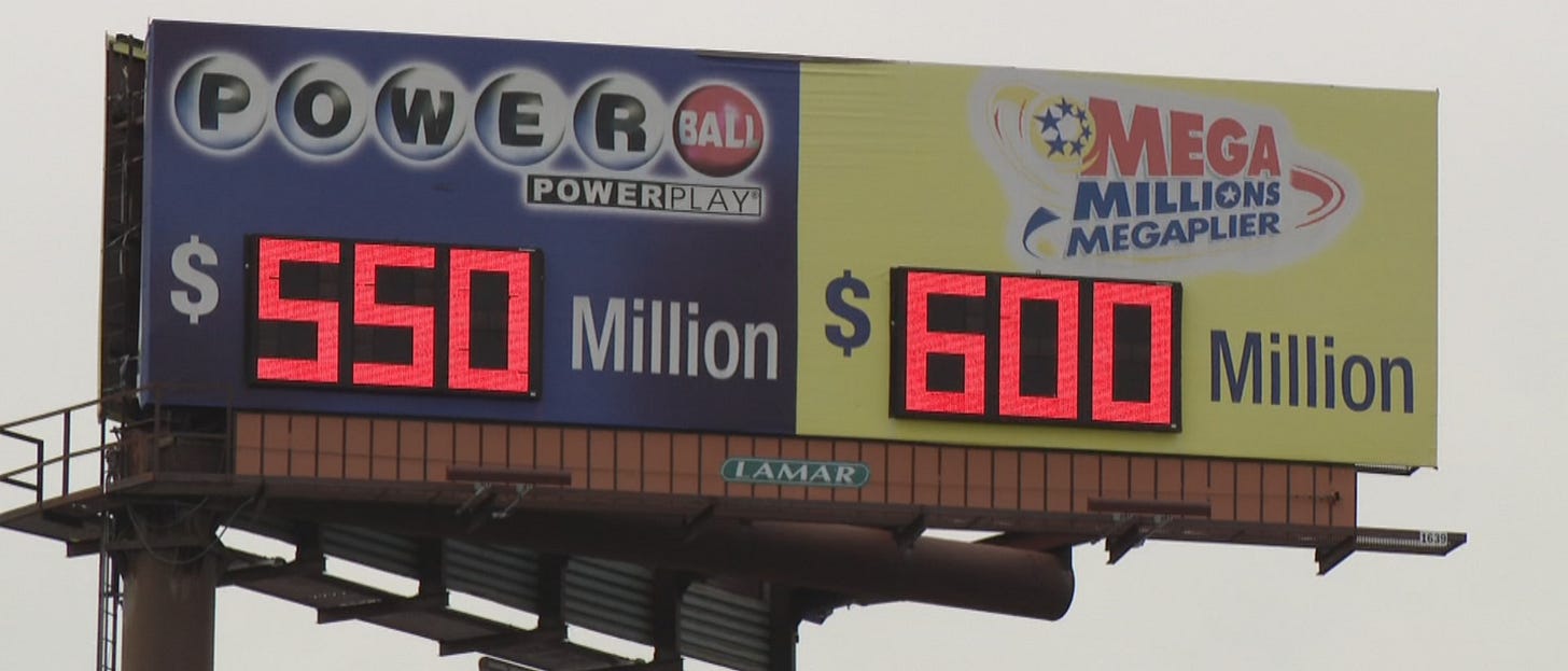 Combined Powerball, Mega Millions jackpots top $1B